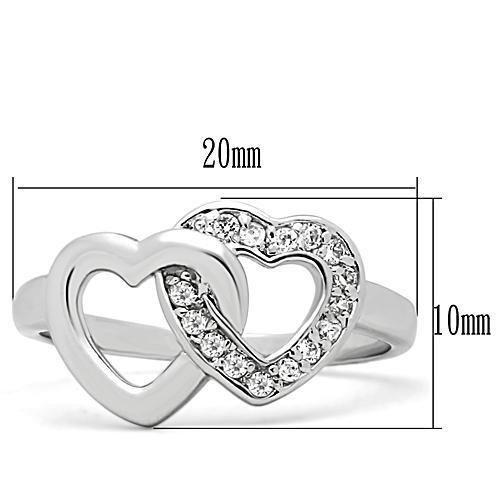 Rhodium Brass Ring with AAA Grade CZ  in Clear