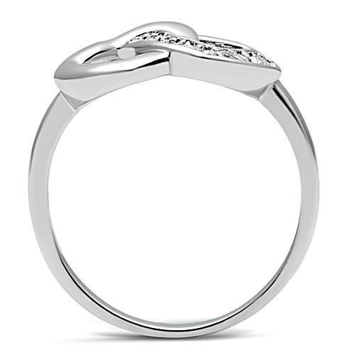 Rhodium Brass Ring with AAA Grade CZ  in Clear