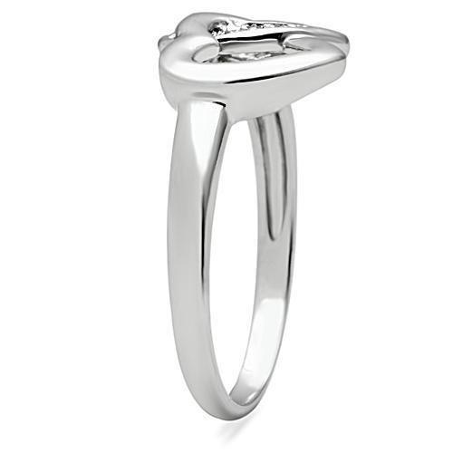 Rhodium Brass Ring with AAA Grade CZ  in Clear