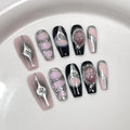 Black Handmade Press On Nails