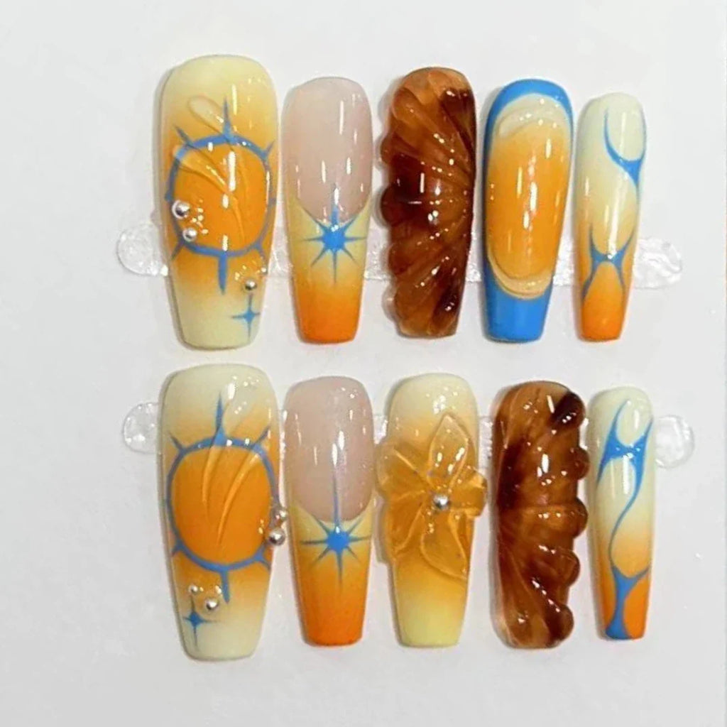 Black Handmade Press On Nails