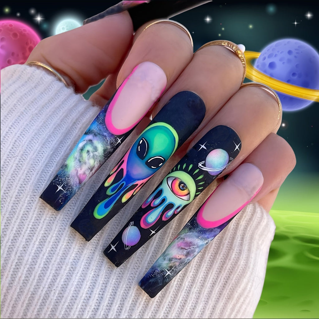 4-Pk Coffin Press-On Nails