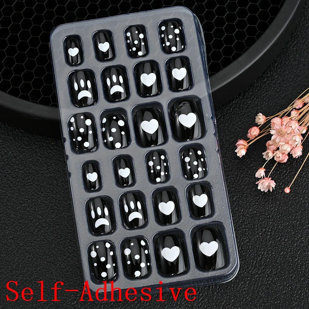 Children Press On Nails 24 Pcs Cute Fake Nails