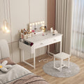White Makeup Vanity Table With Integrated Charging